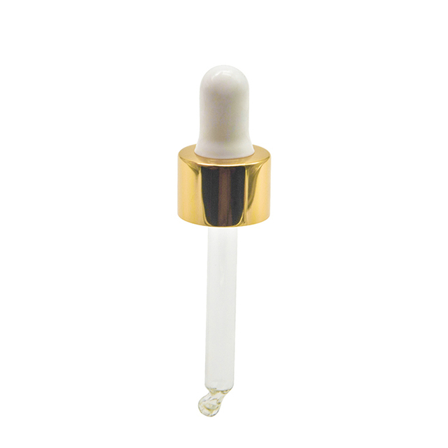 18/410 shiny gold glass dropper with pipette for bottles