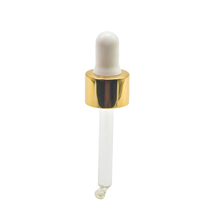 18/410 shiny gold glass dropper with pipette for bottles