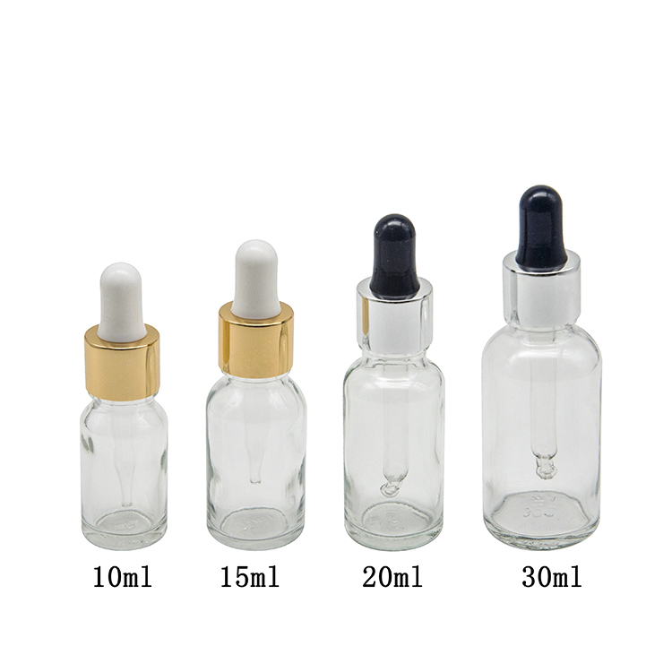 Transparent Glass Essential Oil Bottle with Dropper