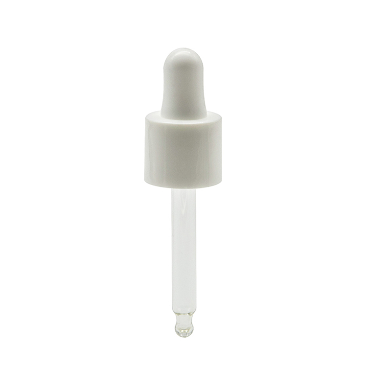 18/410 white plastic dropper with rubber