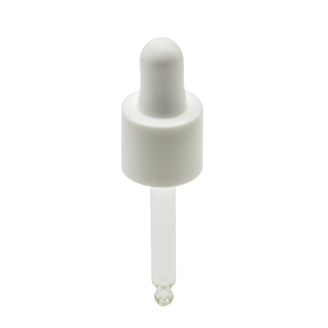 18/410 white plastic dropper with rubber