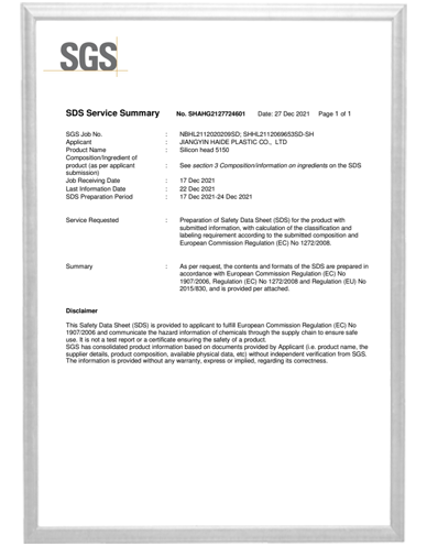 MSDS-Silicon head