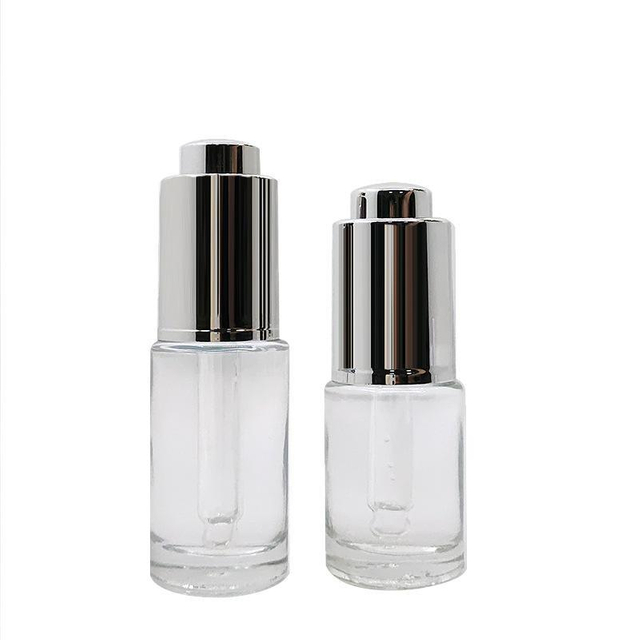 Custom Cosmetic Frosted Glass Press Dropper Bottle For Essental Oil