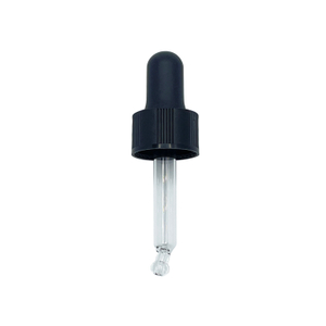 18/410 20/410 Ribbed Black Plastic Essential Oil Glass Dropper Cap