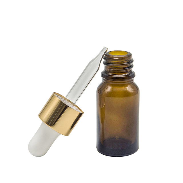 Customized amber glass essential oil glass dropper bottle