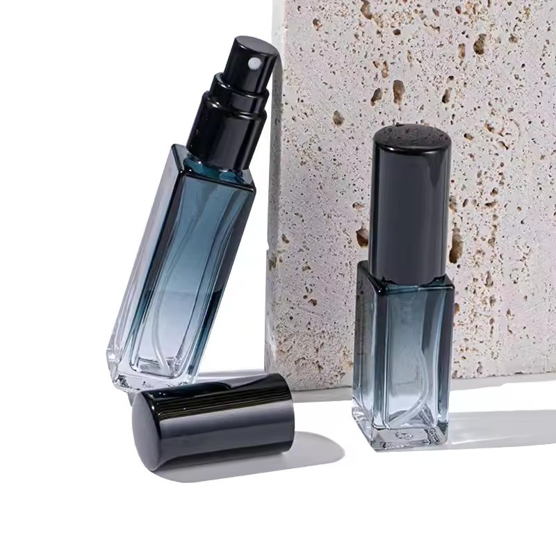 Mini Small Square Blue Refillable Package Travel Size Perfume Atomizer Mist Spray Bottle