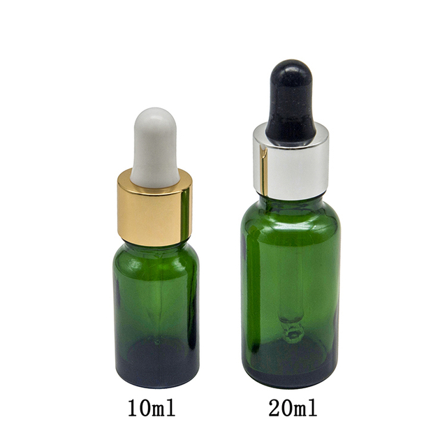 China Custom Green Glass Essential Oil Dropper Bottle