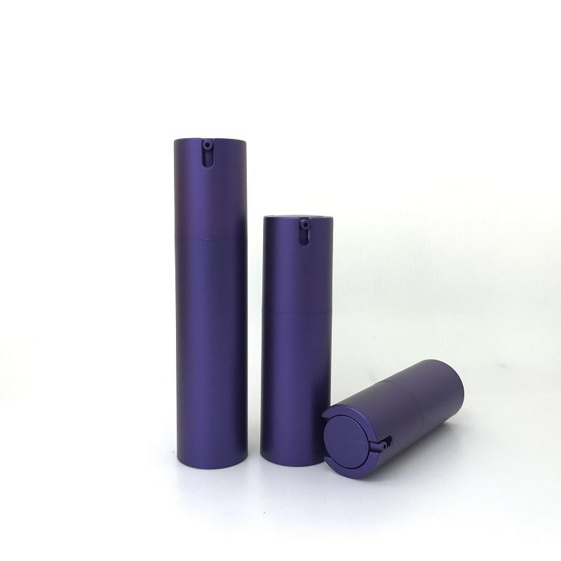 Best selling luxury purple aluminum acrylic airtight lotion airless pump bottle