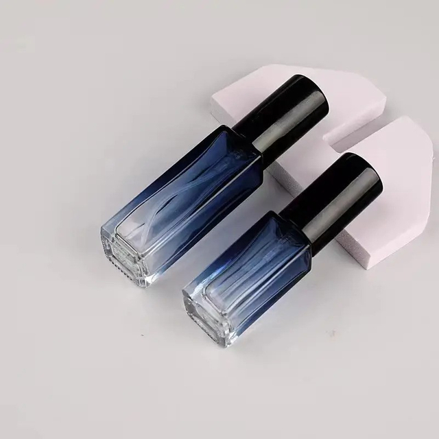 Mini Small Square Blue Refillable Package Travel Size Perfume Atomizer Mist Spray Bottle