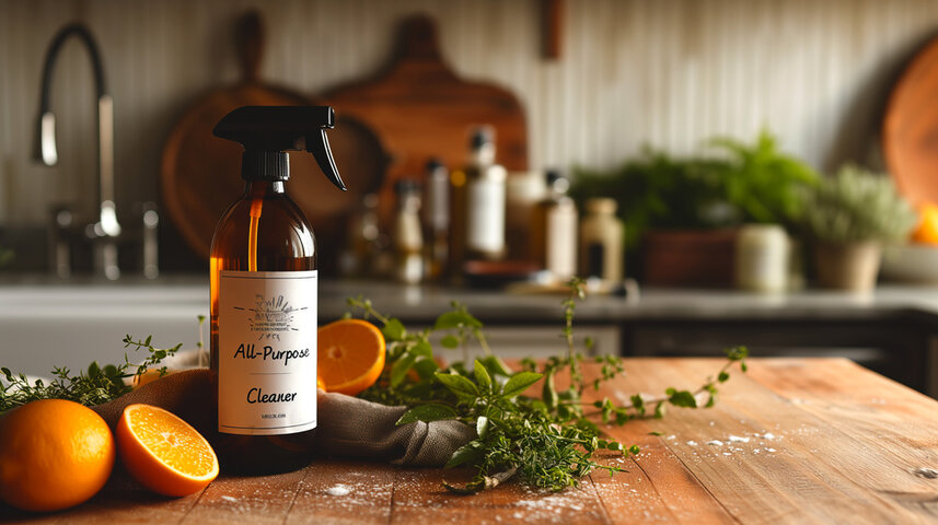 Eco-Friendly All-Purpose Cleaner on Kitchen Counter