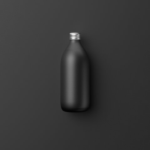 Opaque Black glass bottles