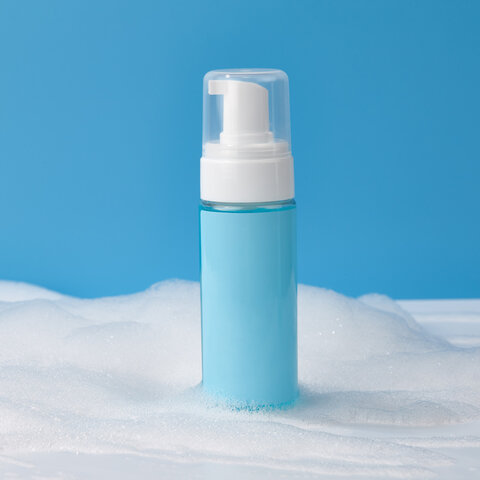 Blank bottle in cleansing foam