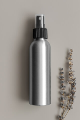 Aluminium cosmetic spray bottle