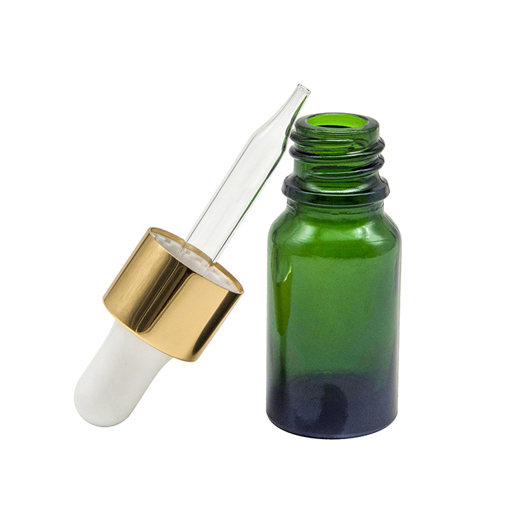 China Custom Green Glass Essential Oil Dropper Bottle