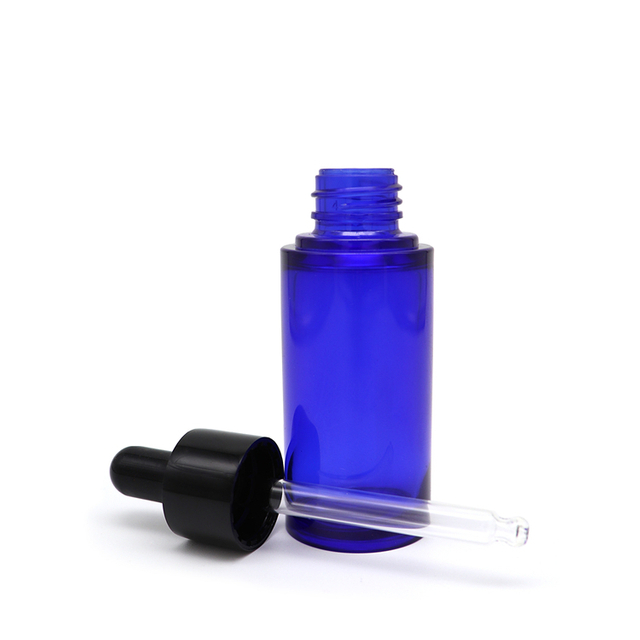 Advanced Cobalt Blue PETG Cylinder Plastic Dropper Bottle