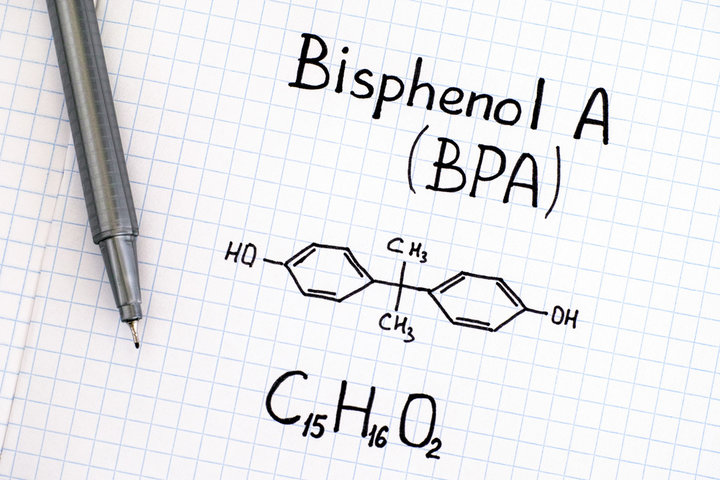 Chemical formula of Bisphenol A (BPA) 