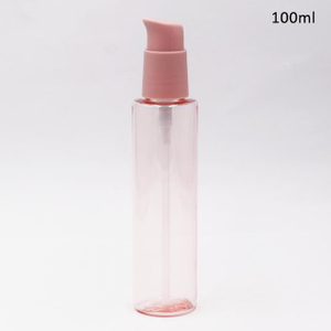 Hot Sale 100Ml Cosmetic Packaging Pink PETG Plastic Lotion Pump Bottle