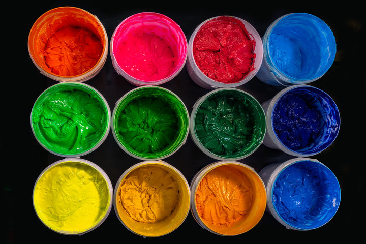 several color plastisol ink