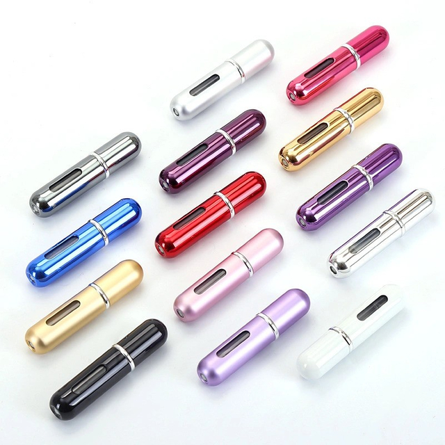 Portable Travel Empty Mini Aluminum Metal Refillable Perfume Atomizer