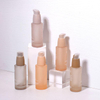 Frosted 30ml Cosmetic Glass Serum Lotion Pump Bottle