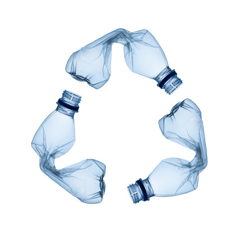 Concept of recycle Empty used plastic bottle